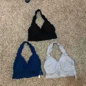 Aeropostale Lace Halter Bralettes (3 of them!)
